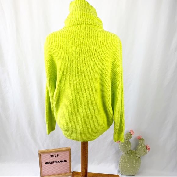New Zara Neon Green Lime Sweater (Sz: S) - Picture 7 of 11